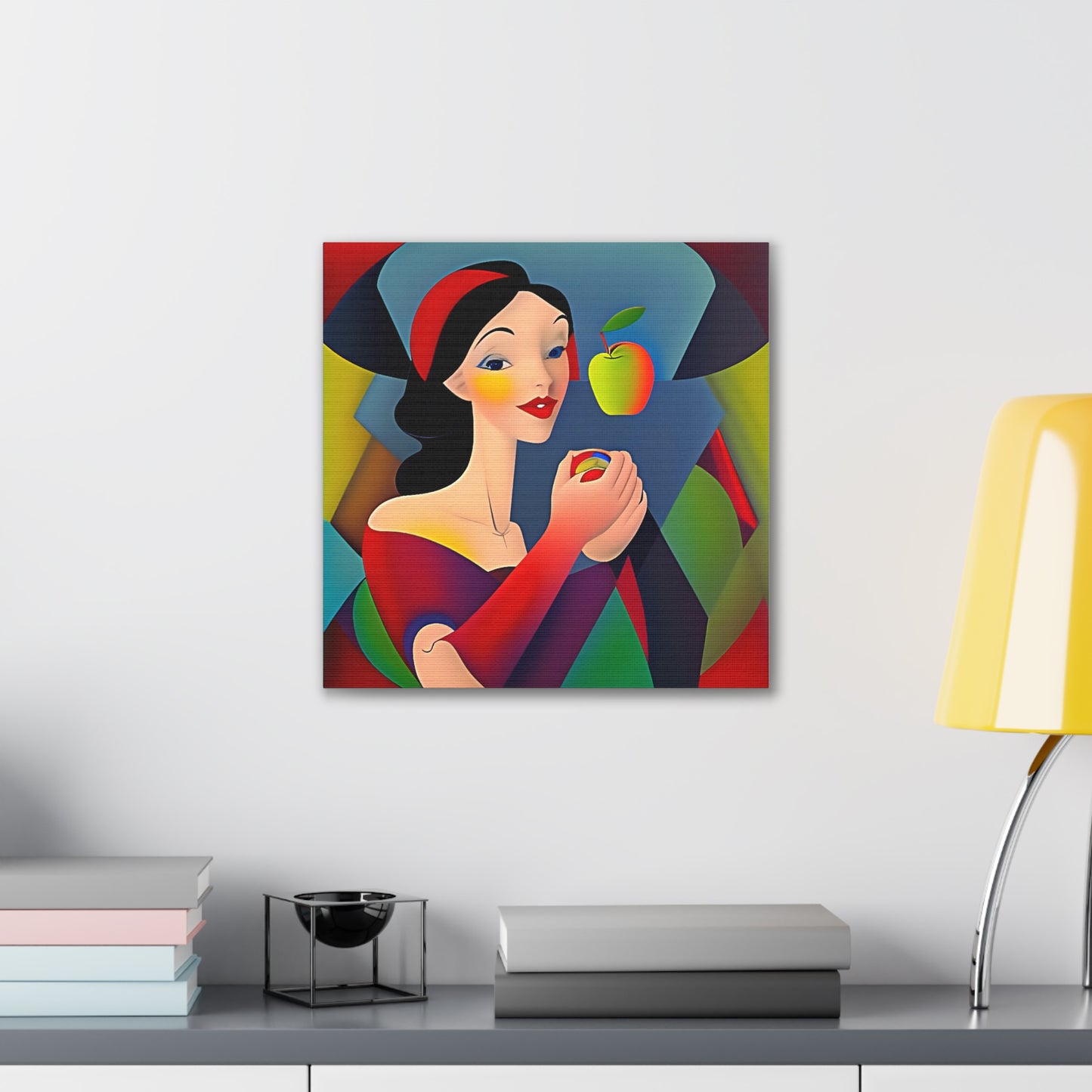 Lady and Apple Cubist Art