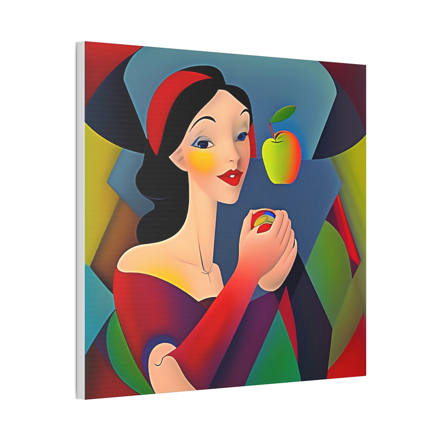 Lady and Apple Cubist Art