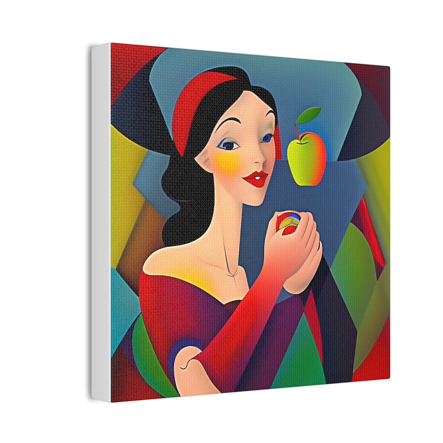 Lady and Apple Cubist Art