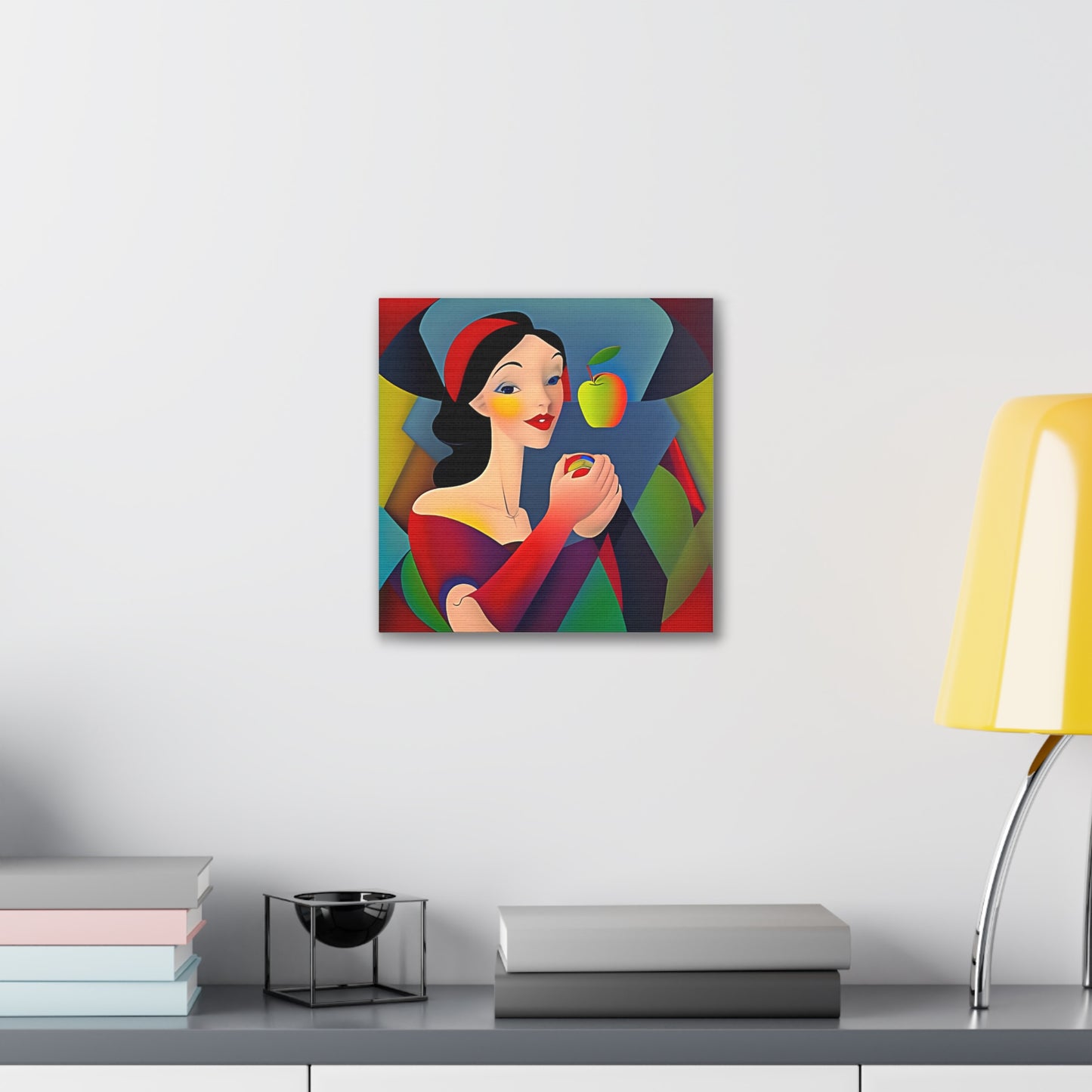 Lady and Apple Cubist Art