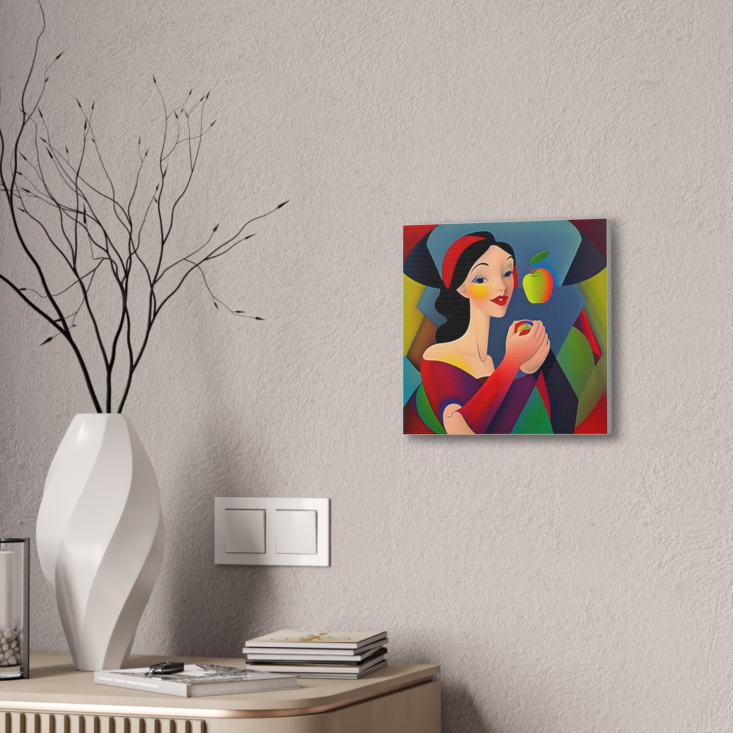 Lady and Apple Cubist Art