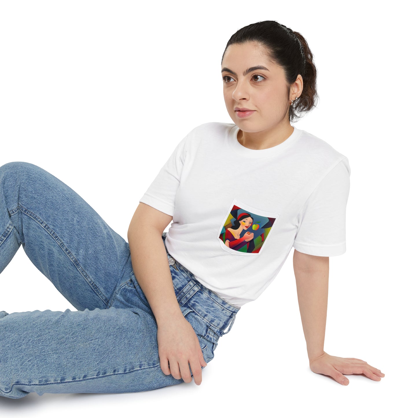 Lady and Apple Pocket Tee (ETHIQUO)