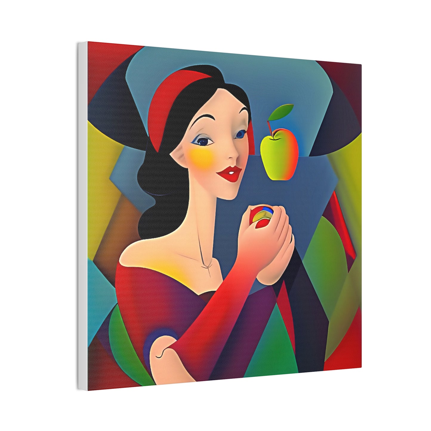 Lady and Apple Cubist Art